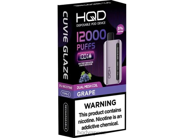 HQD CUVIE GLAZE jednorázová vapa 12000 hroznový 2F8ZL168 HQD Flavors