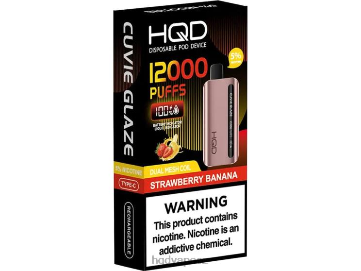 HQD CUVIE GLAZE jednorázová vapa 12000 jahodový banán 2F8ZL254 HQD Vape Praha